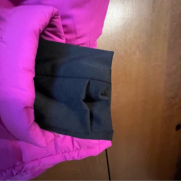 BCBGeneration Magenta NWT XXL Puffer Jacket Oversized Hood Knit Cuffs - Picture 5 of 12